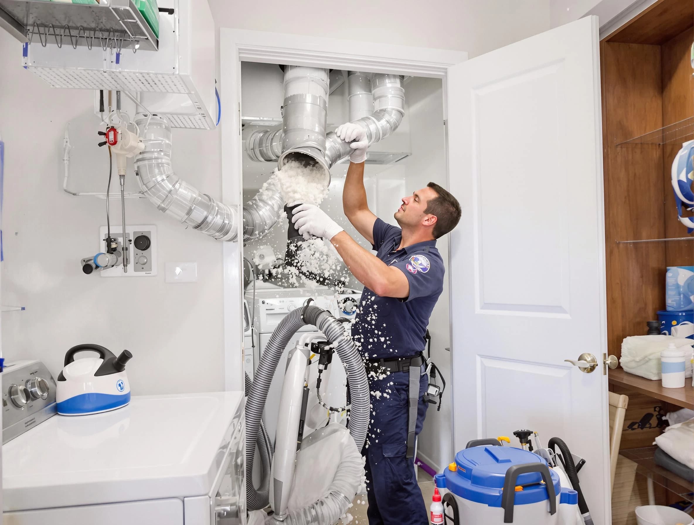 North Salt Lake Dryer Vent Cleaning technician delivering thorough residential dryer vent cleaning service in North Salt Lake