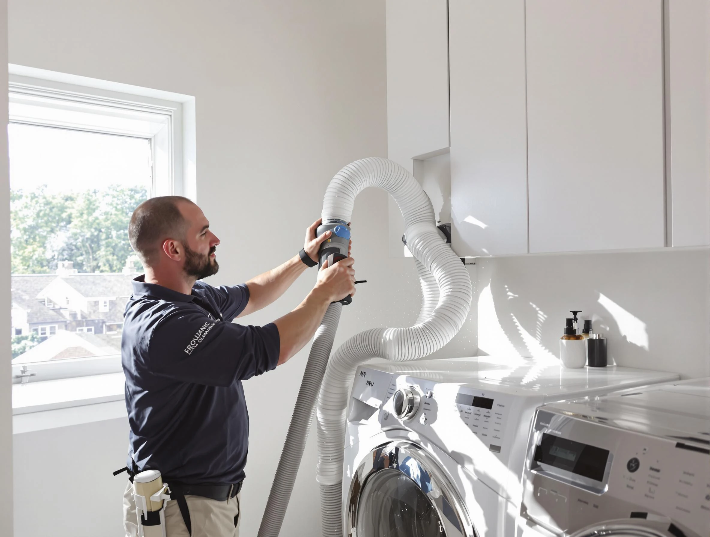 Certified North Salt Lake Dryer Vent Cleaning technician performing dryer vent cleaning in North Salt Lake